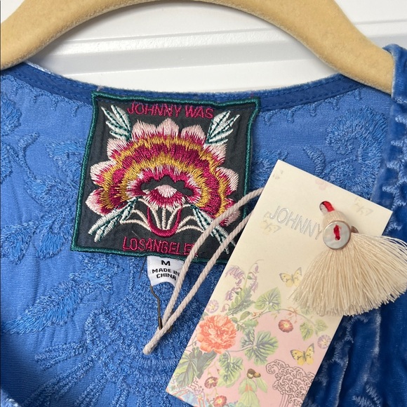 Johnny Was Royal Blue Embroidered Arzella Relaxed Tunic - Picture 2 of 7